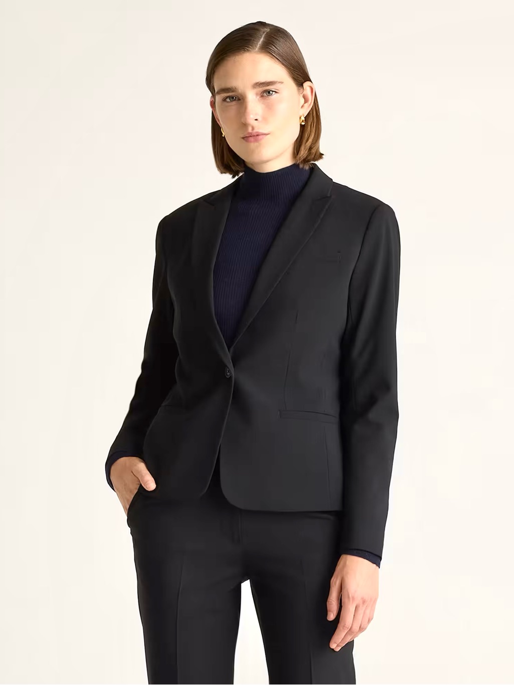 Quince Italian Wool Tailored Blazer Classic Single-Button Jacket